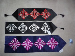 Silk table runners and wall hangings